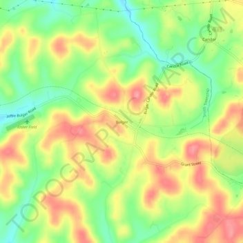 Mappa topografica Bulger, altitudine, rilievo