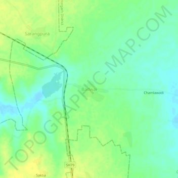 Mappa topografica Badwai, altitudine, rilievo