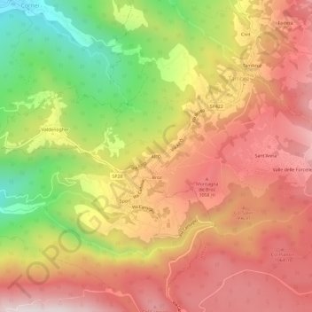 Mappa topografica All'Ò, altitudine, rilievo