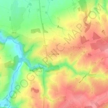 Mappa topografica Le Grand Breil, altitudine, rilievo
