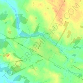 Mappa topografica Blyth, altitudine, rilievo