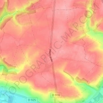 Mappa topografica Haute Visée, altitudine, rilievo