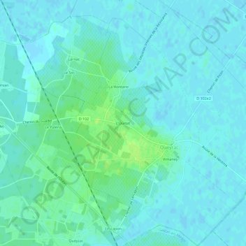 Mappa topografica L'Ourtet, altitudine, rilievo