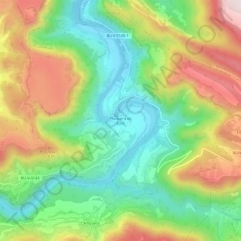 Mappa topografica Pesquera de Ebro, altitudine, rilievo