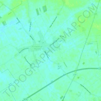 Mappa topografica La Rue des Champs, altitudine, rilievo