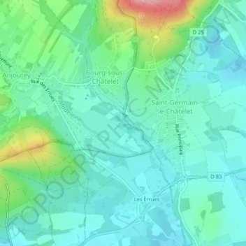 Mappa topografica Au Rocle, altitudine, rilievo