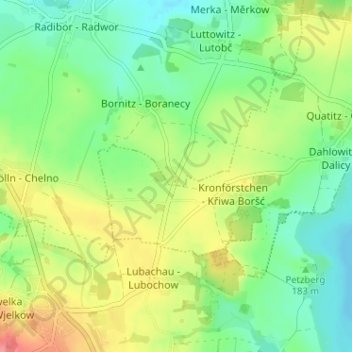 Mappa topografica Neu-Bornitz, altitudine, rilievo