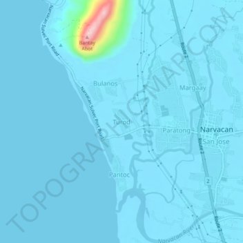 Mappa topografica Turod, altitudine, rilievo