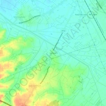 Mappa topografica Le Fosse, altitudine, rilievo