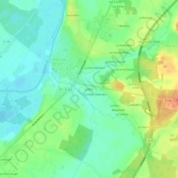 Mappa topografica Le Bois, altitudine, rilievo