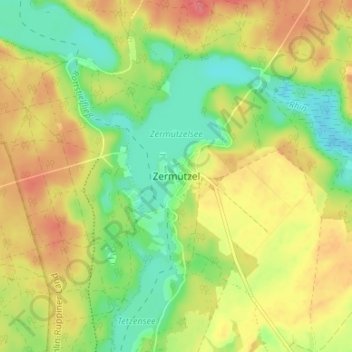 Mappa topografica Zermützel, altitudine, rilievo