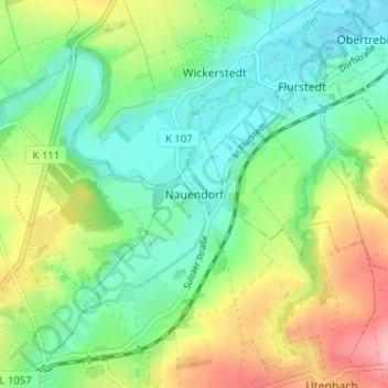 Mappa topografica Nauendorf, altitudine, rilievo