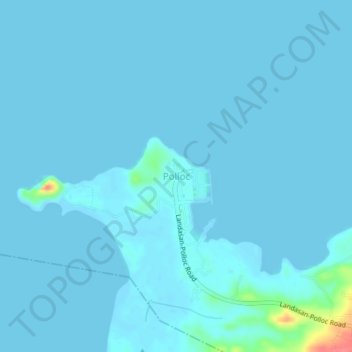 Mappa topografica Polloc, altitudine, rilievo