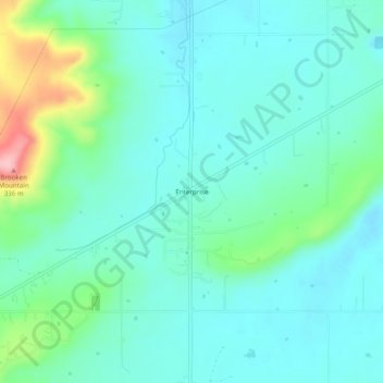 Mappa topografica Enterprise, altitudine, rilievo