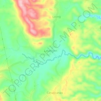 Mappa topografica Labangon, altitudine, rilievo