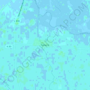 Mappa topografica Tettens, altitudine, rilievo