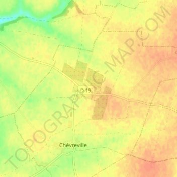 Mappa topografica Sennevières, altitudine, rilievo