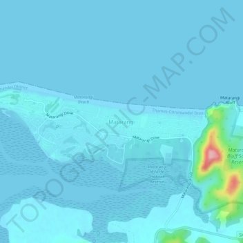 Mappa topografica Matarangi, altitudine, rilievo