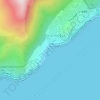 Mappa topografica Sunshine Bay, altitudine, rilievo