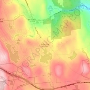 Mappa topografica Indian Lake Association, altitudine, rilievo