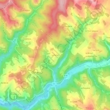 Mappa topografica La Tache, altitudine, rilievo
