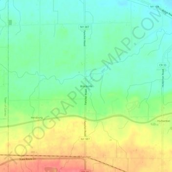 Mappa topografica Brockville, altitudine, rilievo