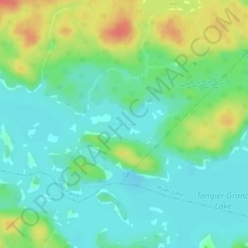 Mappa topografica Pine Cove, altitudine, rilievo