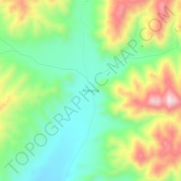 Mappa topografica Almona, altitudine, rilievo