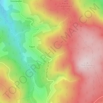 Mappa topografica Le Roc Pointu, altitudine, rilievo