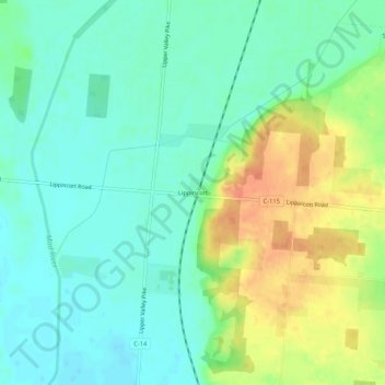 Mappa topografica Lippincott, altitudine, rilievo