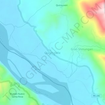 Mappa topografica Quisto Valle, altitudine, rilievo