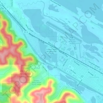 Mappa topografica Country Valley Mobile Home Park, altitudine, rilievo