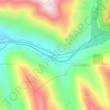 Mappa topografica Scenic, altitudine, rilievo