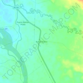 Mappa topografica Pueblo Nuevo, altitudine, rilievo