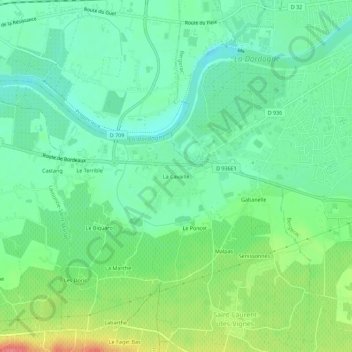 Mappa topografica La Cavaille, altitudine, rilievo