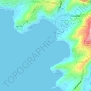 Mappa topografica Natipuan Cove, altitudine, rilievo