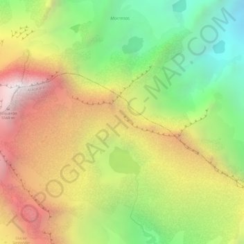 Mappa topografica Sierra Nevada de Santa Marta, altitudine, rilievo