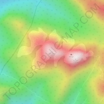 Mappa topografica Camapuã, altitudine, rilievo