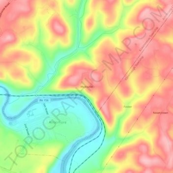 Mappa topografica Hicksville, altitudine, rilievo