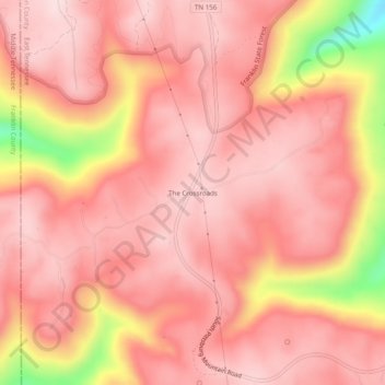 Mappa topografica The Crossroads, altitudine, rilievo