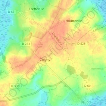 Mappa topografica Le Haisnay, altitudine, rilievo