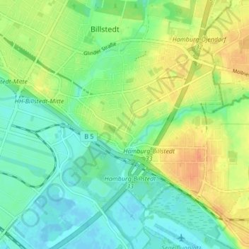 Mappa topografica Kirchsteinbek, altitudine, rilievo