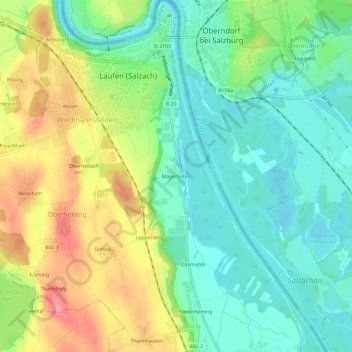 Mappa topografica Mayerhofen, altitudine, rilievo