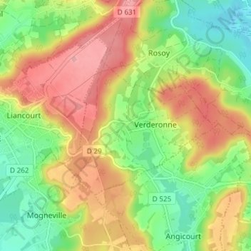 Mappa topografica Corincourt, altitudine, rilievo