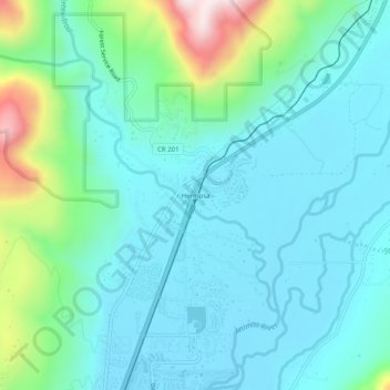 Mappa topografica Hermosa, altitudine, rilievo