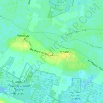 Mappa topografica Oxenpill, altitudine, rilievo