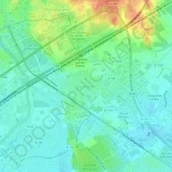 Mappa topografica Boirargues, altitudine, rilievo
