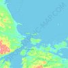 Mappa topografica Newfoundland Island, altitudine, rilievo