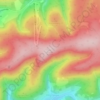 Mappa topografica Hunau, altitudine, rilievo