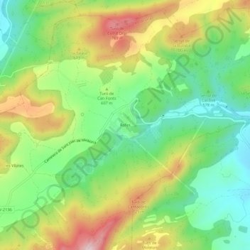 Mappa topografica Rofes, altitudine, rilievo